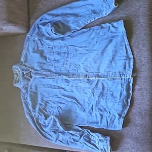 Mens LL Bean denim long sleeve button up